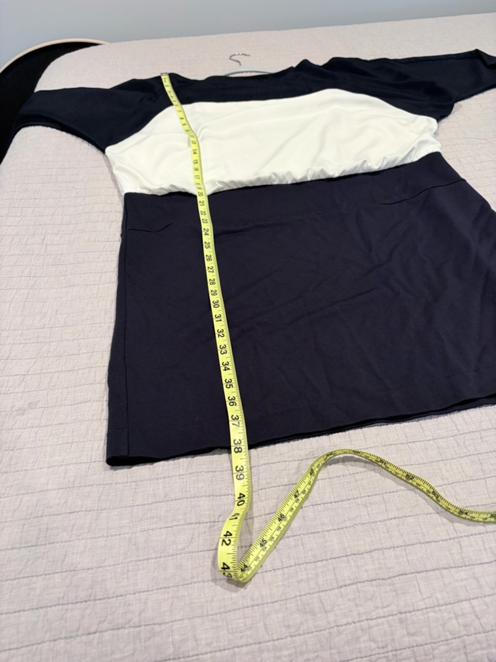LOFT Colorblock Blouson Dress | Navy & Cream | Size 18 - Picture 8 of 9